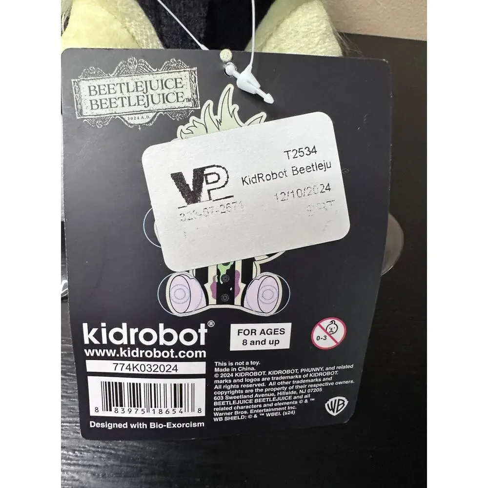 Kidrobot Baby Beetlejuice Plush Window‎ Clinger 6” Suction Cups NEW